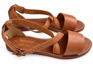 Sabatini Vintage Brown Leather Strappy Sandals Made in Italy Size 6 M